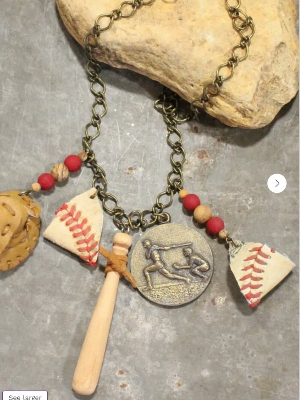 Take Me Out To The Ball Game Vintage Necklace